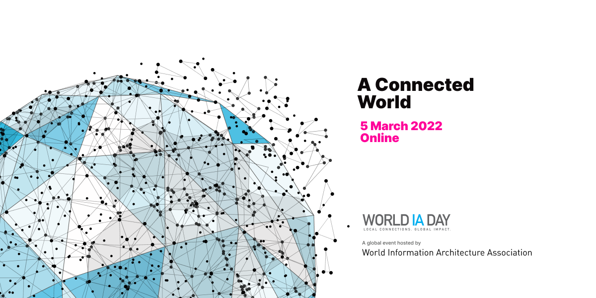 WIAD22 image showing a globe with the words A Connected World 5 March 2022 Online in the foreground